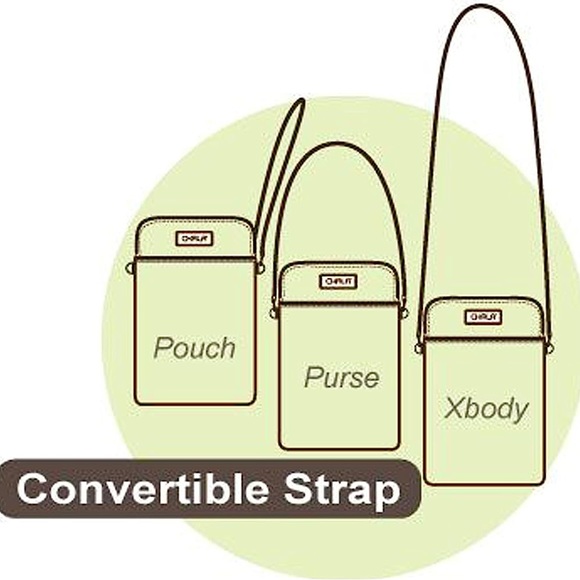 Chala Purple Butterfly Cellphone Crossbody Handbag - Convertible Strap - Picture 14 of 14